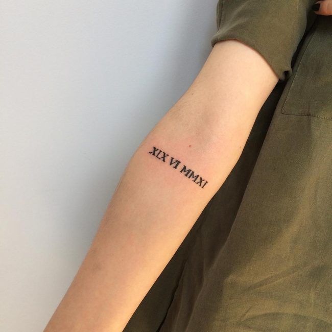 250+ Birth Date Tattoos Ideas (2024) Roman Numeral Designs With ...