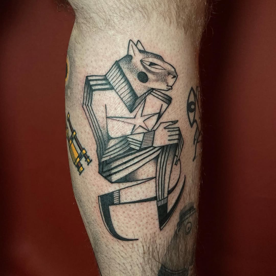 Stylish capybara tattoo showcasing modern artistry