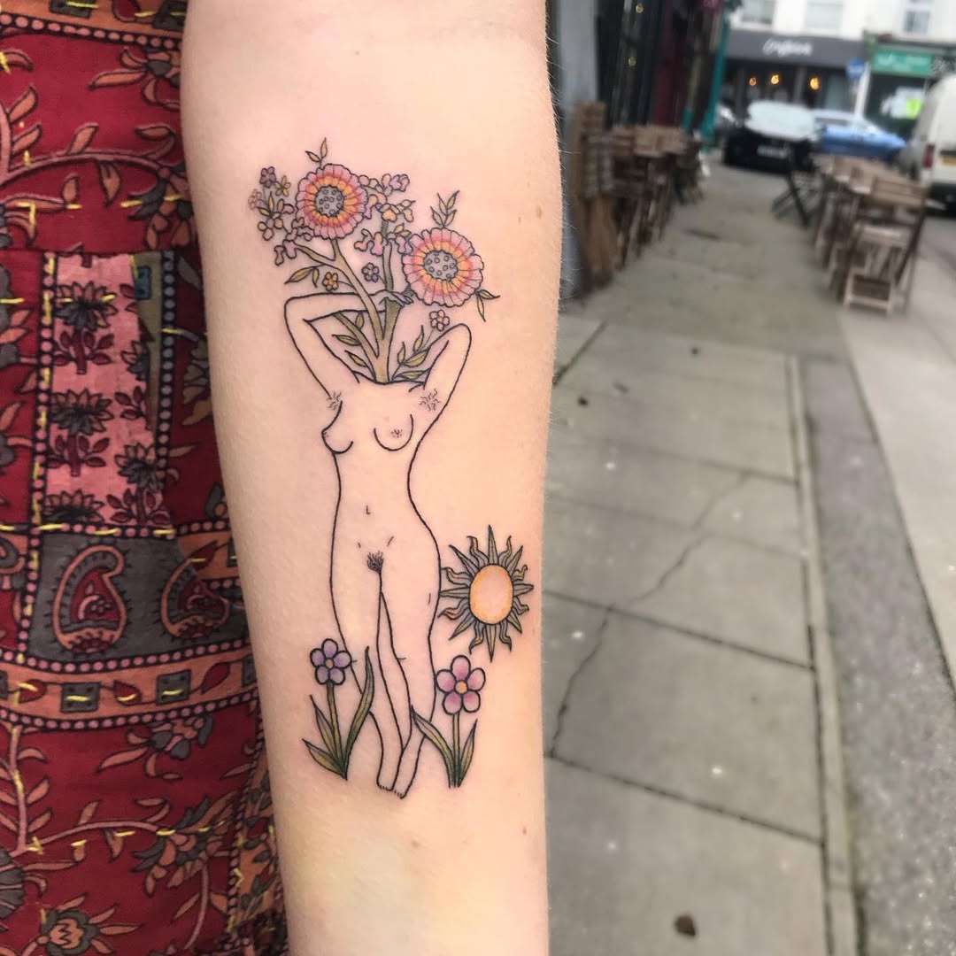 Floral Growth Tattoo Embodying Natural Beauty