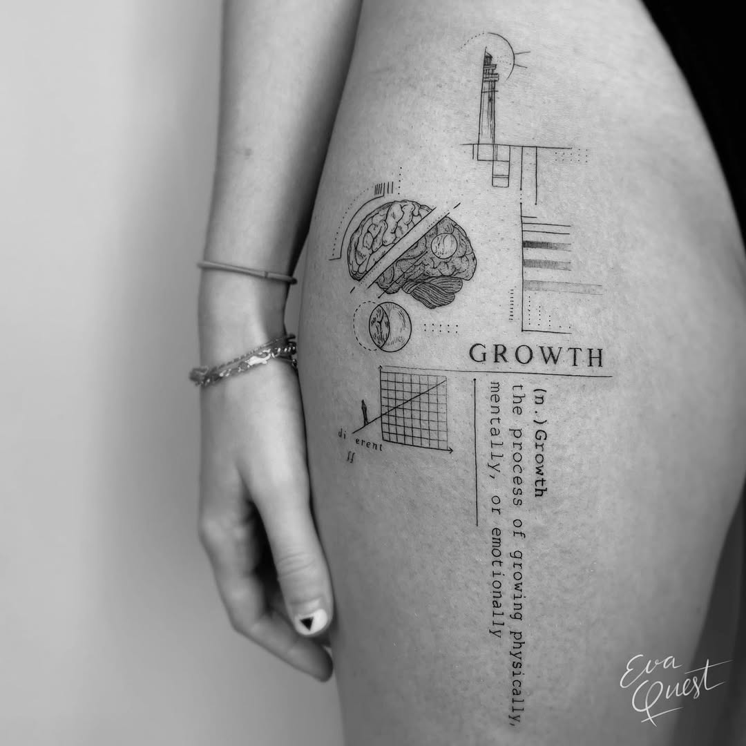 Exploring growth through artistic tattoo designs