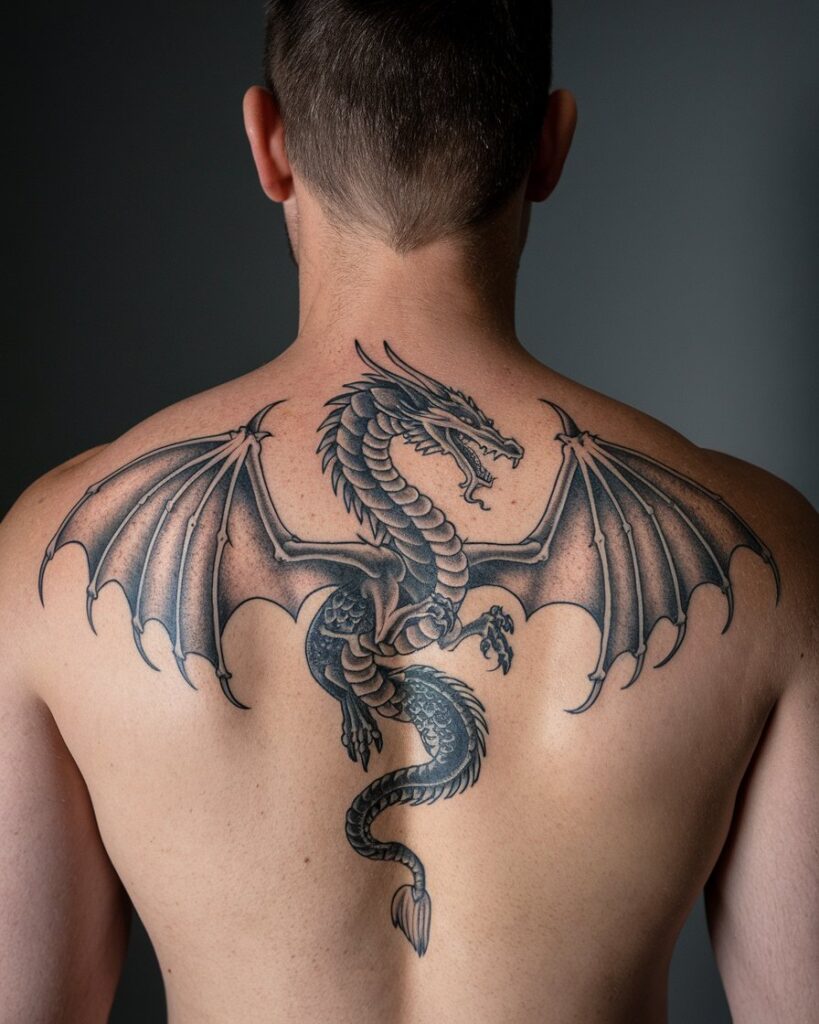 Upper Back Dragon Tattoo