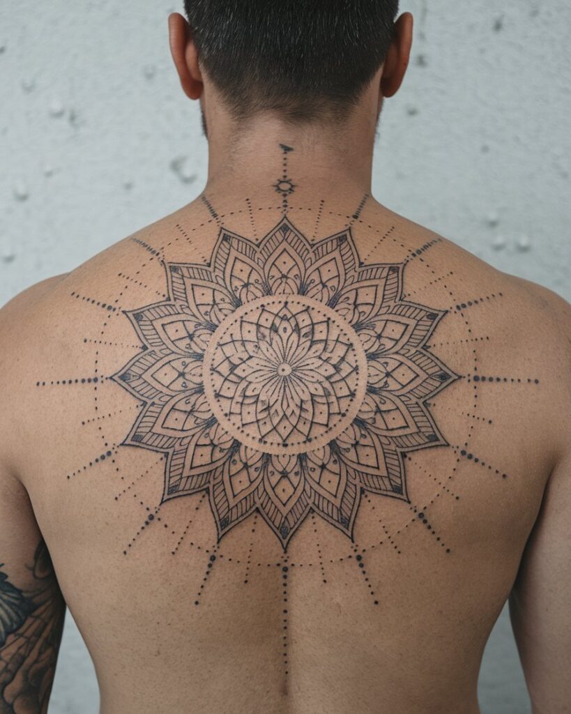 Upper Back Mandala Tattoo