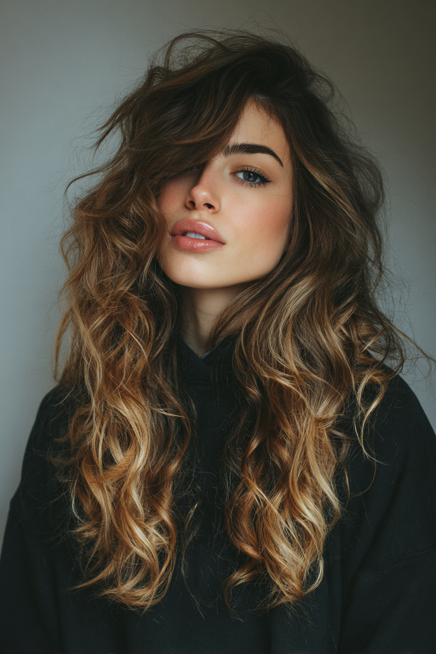14. Long Volume Layers with Icy Bronze (Long Haircuts For Curly Hair) - Long Haircuts For Curly Hair