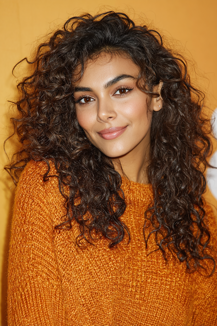 23. Full-Length Curls with Sun-Kissed Bronze (Long Haircuts For Curly Hair) - Long Haircuts For Curly Hair