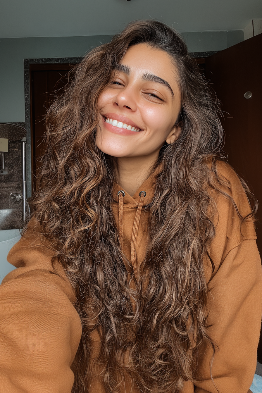 22. Long Shaped Layers in Hazelnut Blend (Long Haircuts For Curly Hair) - Long Haircuts For Curly Hair