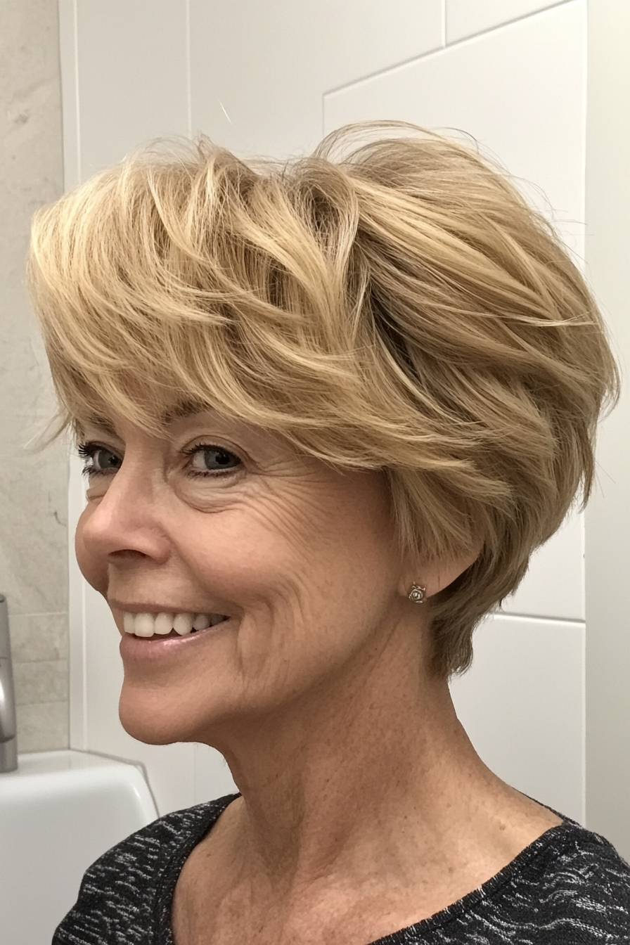 7. Golden Blonde Tousled Pixie (Pixie Haircuts For Women Over 60 With Thin Hair) - Pixie Haircuts For Women Over 60 With Thin Hair