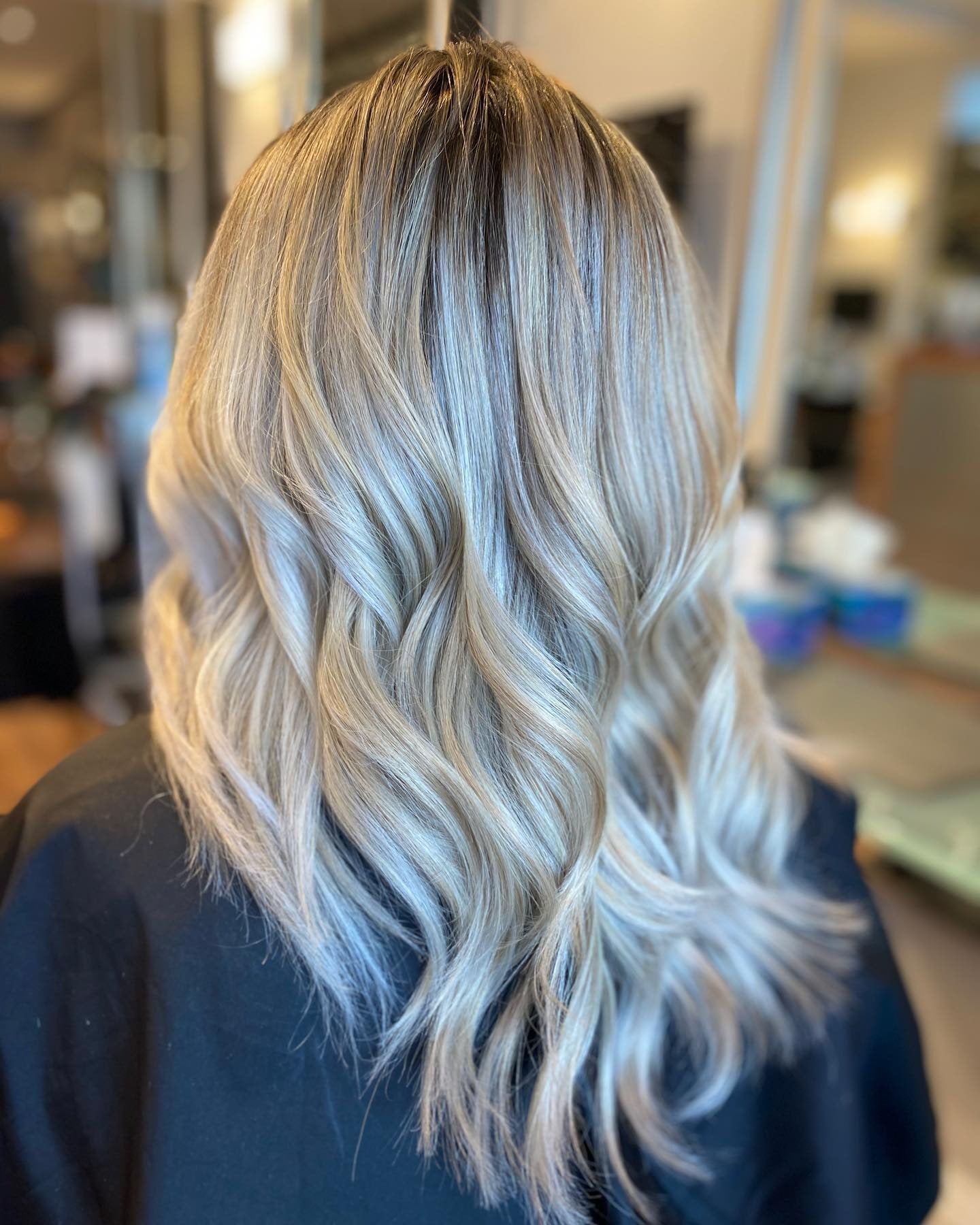 4. Cool-Toned Blonde with Root Shadow (Light Hair Color)