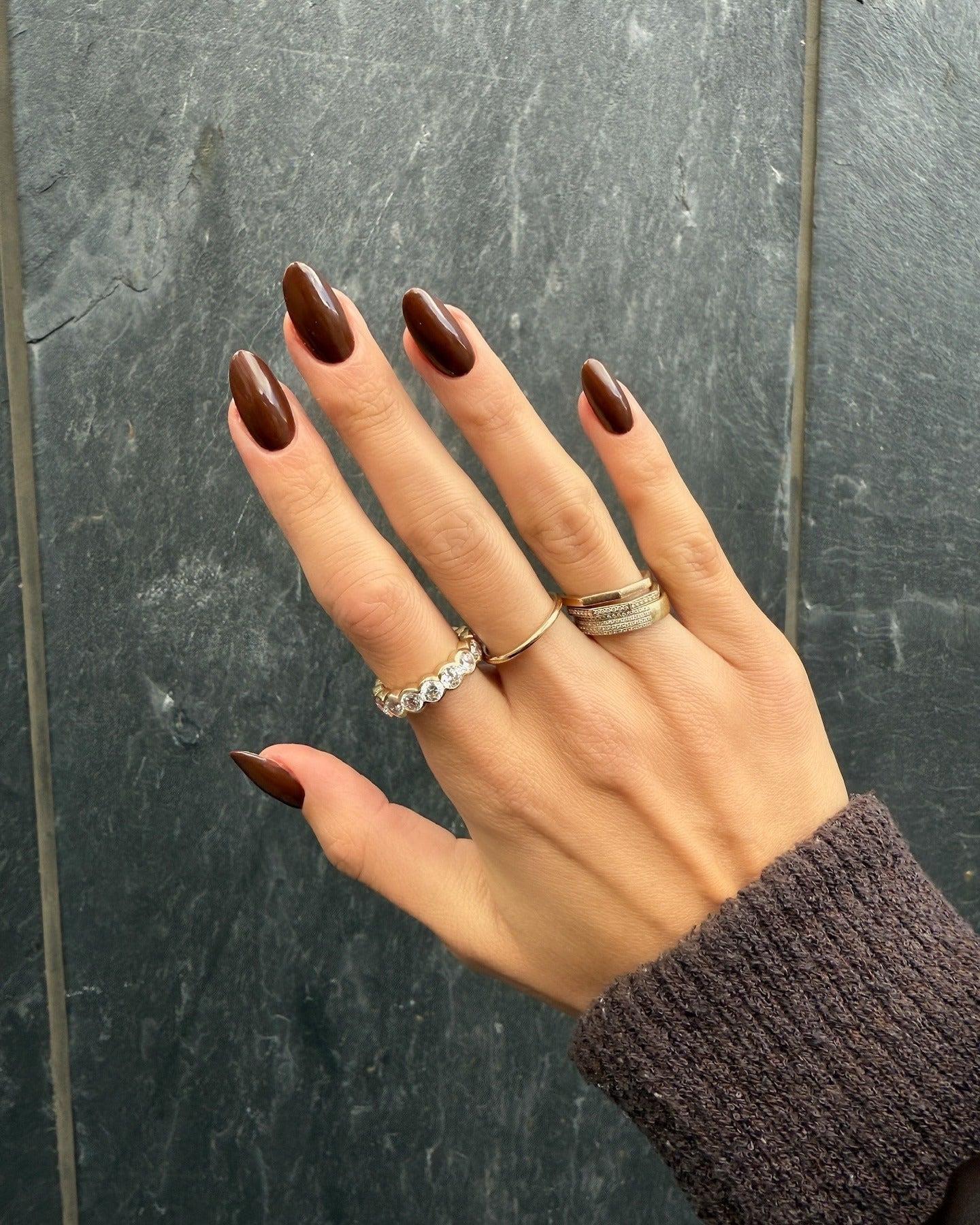 7. Classic Chocolate Brown (Thanksgiving Nail Ideas)
